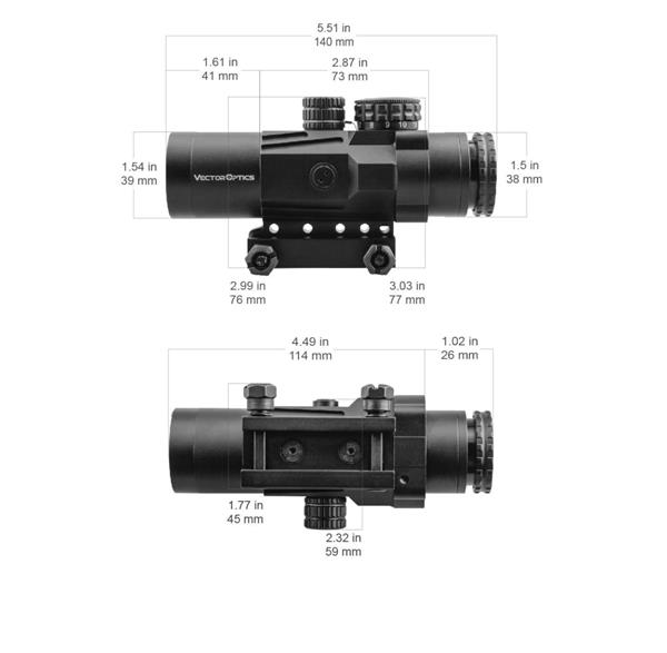Vector Optics Calypos 3x32SFP Prism Scope Riflescope (SCOC-20)